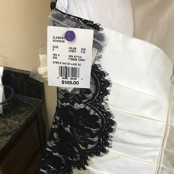 David’s Bridal Strapless Satin and Lace Dress - Picture 7 of 8